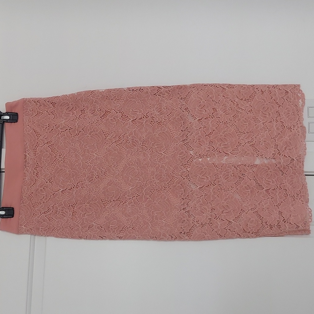 NSR Midi Lace Blush Pink Skirt Size M